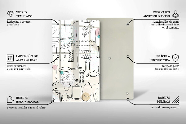 Tagliere in vetro temperato Accessori per la cucina