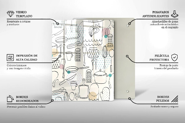 Tagliere in vetro temperato Accessori per la cucina