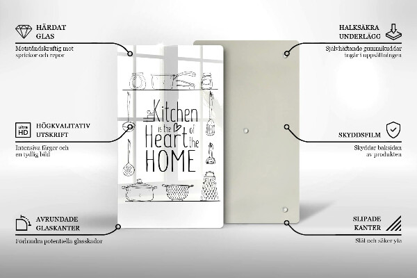 Tagliere in vetro temperato Iscrizione frase