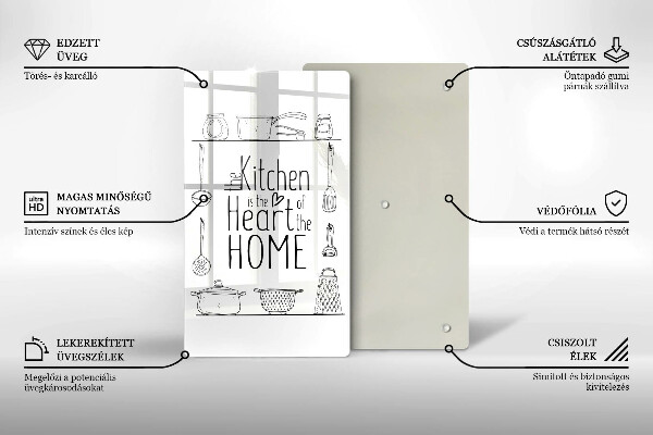 Tagliere in vetro temperato Iscrizione frase