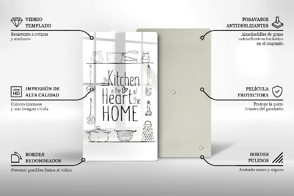 Tagliere in vetro temperato Iscrizione frase