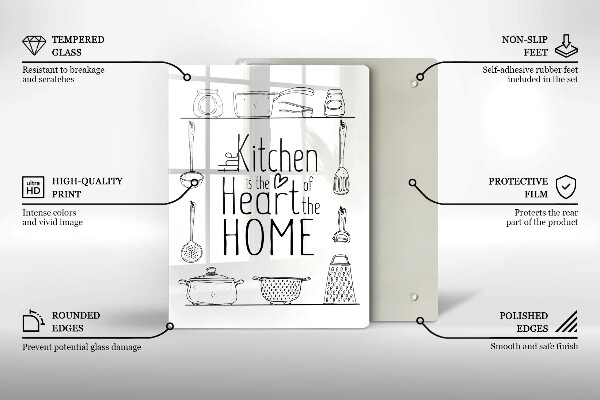 Tagliere in vetro temperato Iscrizione frase