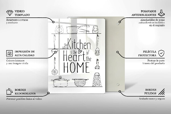 Tagliere in vetro temperato Iscrizione frase
