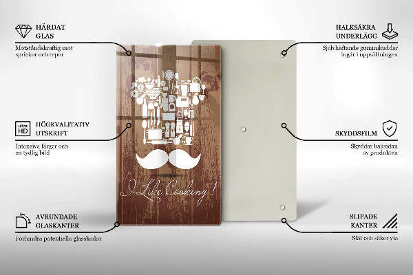 Tagliere in vetro temperato I like cooking