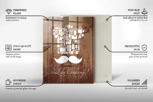 Tagliere in vetro temperato I like cooking