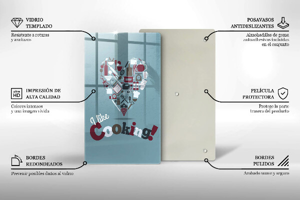 Tagliere in vetro temperato I like cooking