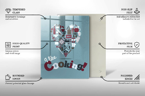 Tagliere in vetro temperato I like cooking