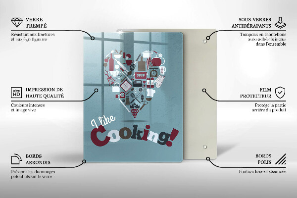 Tagliere in vetro temperato I like cooking