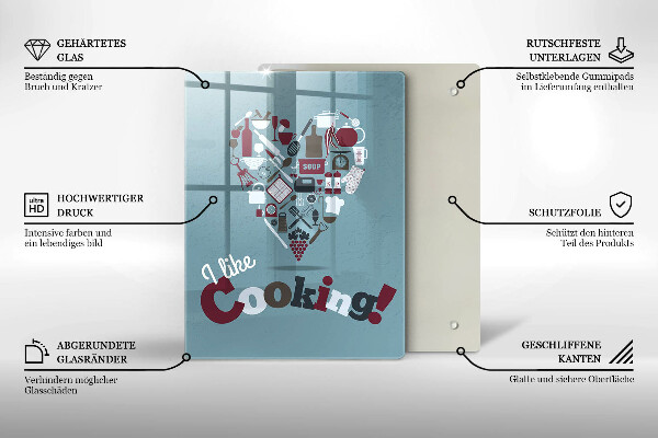 Tagliere in vetro temperato I like cooking