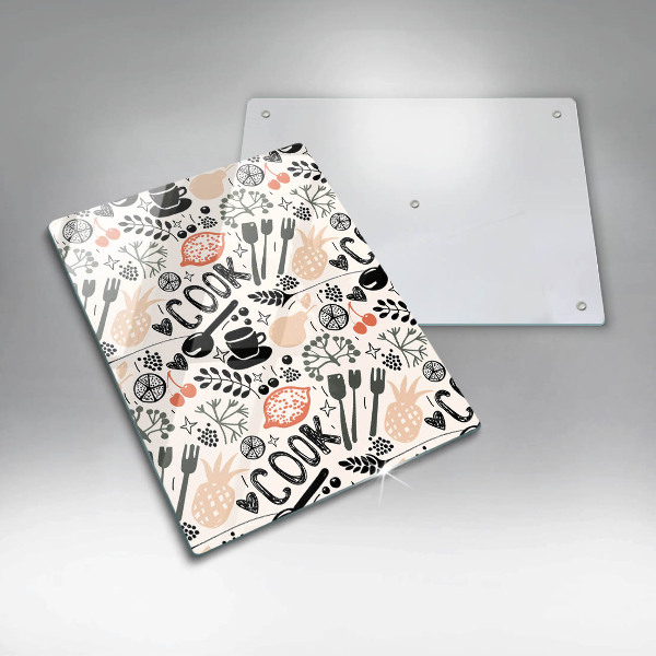 Tagliere in vetro temperato Motivo della cucina dei cartoni animati