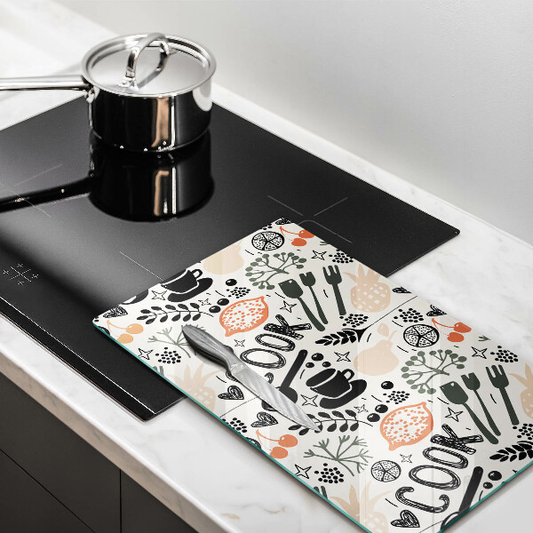 Tagliere in vetro temperato Motivo della cucina dei cartoni animati