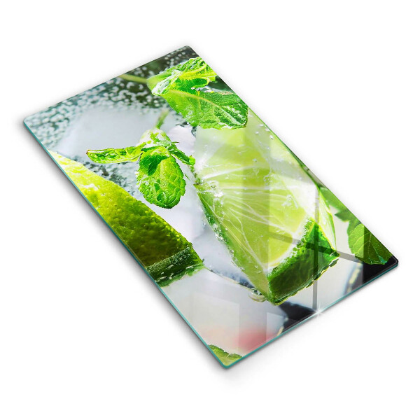 Tagliere in vetro temperato Acqua con lime e ghiaccio