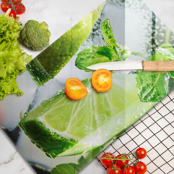 Tagliere in vetro temperato Acqua con lime e ghiaccio
