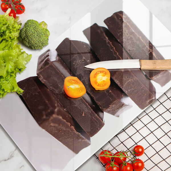 Tagliere in vetro temperato Cubi di cioccolato