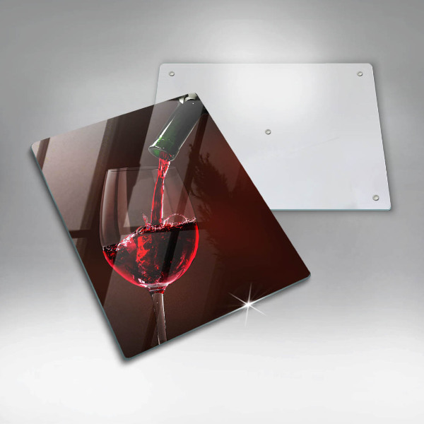 Tagliere in vetro temperato Un bicchiere di vino