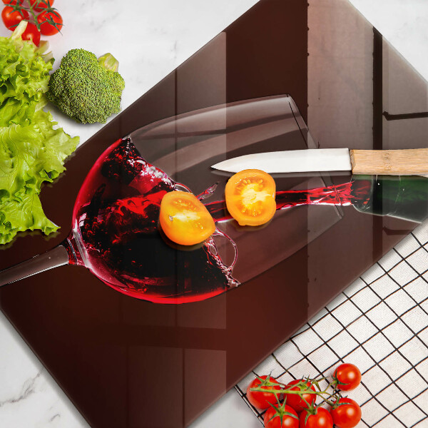 Tagliere in vetro temperato Un bicchiere di vino