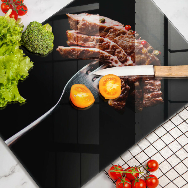 Tagliere in vetro temperato Carne su una forchetta