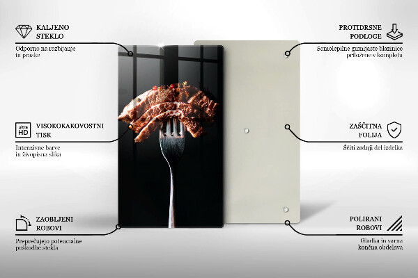 Tagliere in vetro temperato Carne su una forchetta