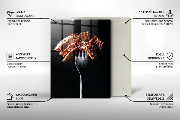 Tagliere in vetro temperato Carne su una forchetta