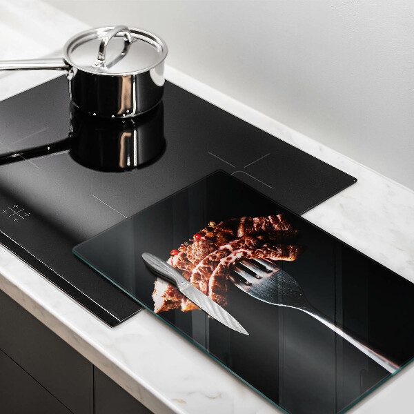 Tagliere in vetro temperato Carne su una forchetta