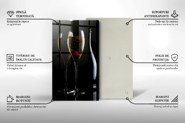 Tagliere in vetro temperato Bicchieri di champagne