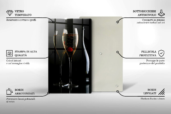 Tagliere in vetro temperato Bicchieri di champagne