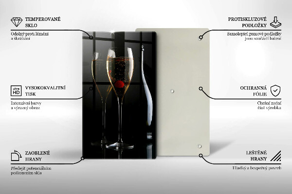 Tagliere in vetro temperato Bicchieri di champagne