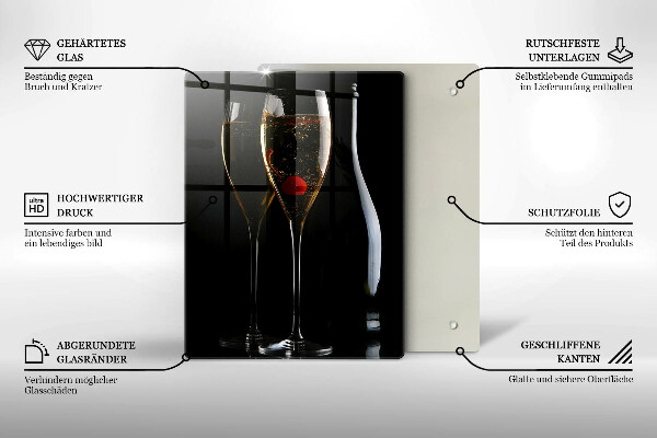 Tagliere in vetro temperato Bicchieri di champagne