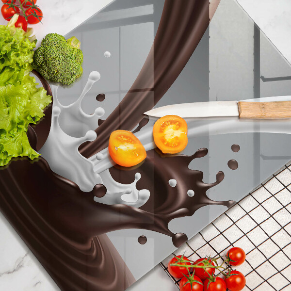 Tagliere in vetro temperato Latte e cioccolato