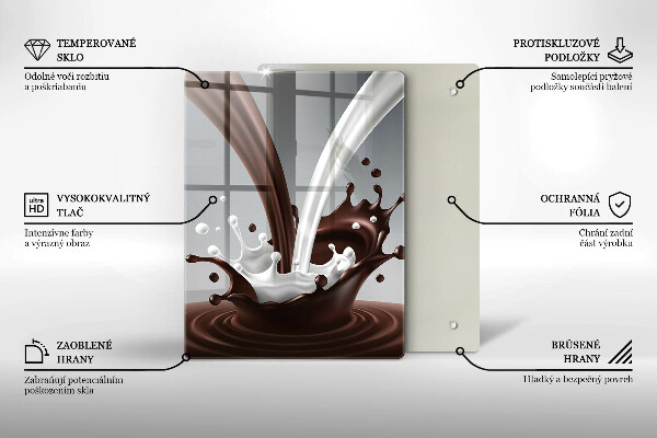 Tagliere in vetro temperato Latte e cioccolato