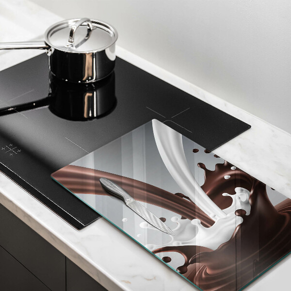 Tagliere in vetro temperato Latte e cioccolato