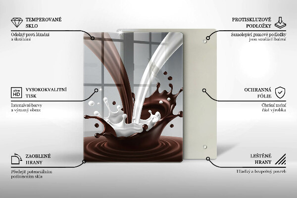 Tagliere in vetro temperato Latte e cioccolato