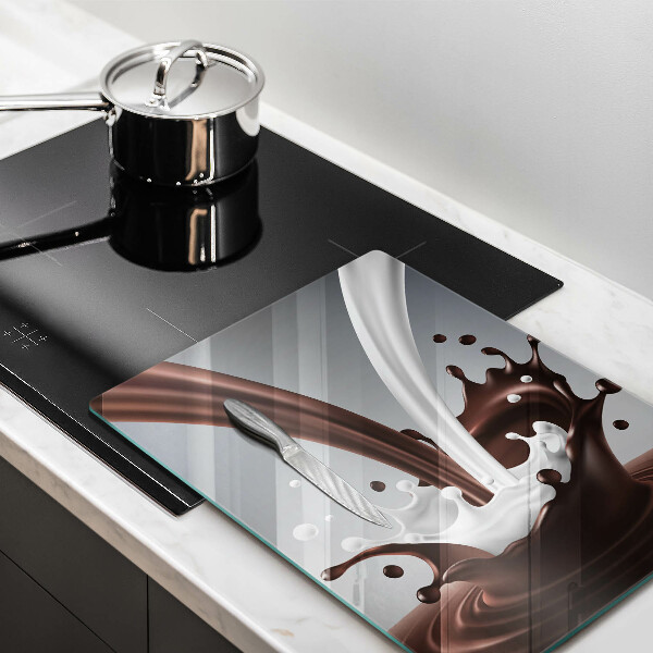 Tagliere in vetro temperato Latte e cioccolato