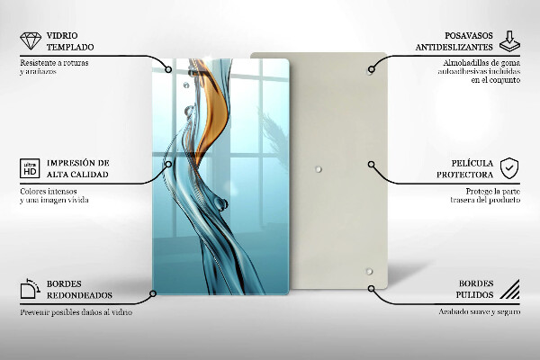 Tagliere in vetro temperato Getto d'acqua