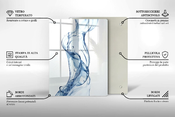 Tagliere in vetro temperato Acqua pulita