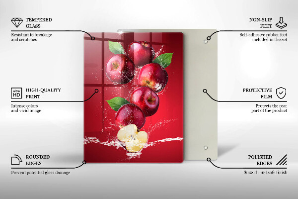 Tagliere in vetro temperato Mele sugose in acqua