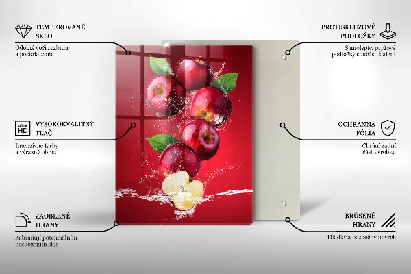 Tagliere in vetro temperato Mele sugose in acqua