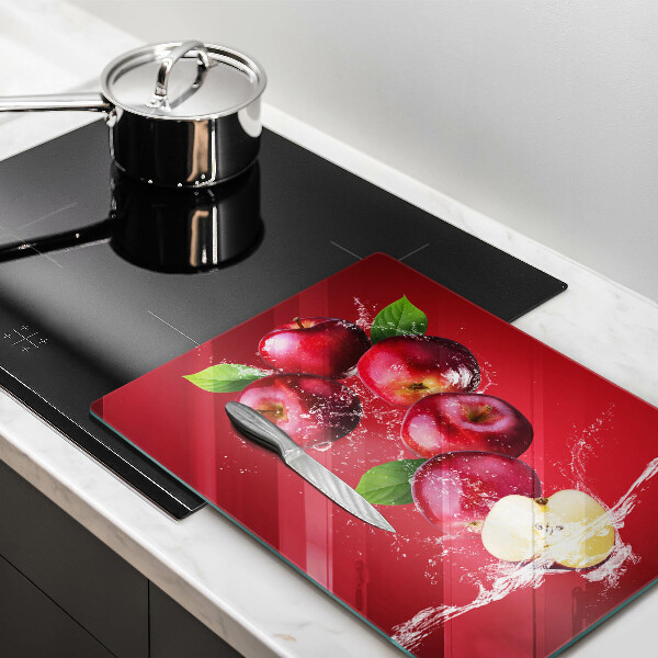 Tagliere in vetro temperato Mele sugose in acqua