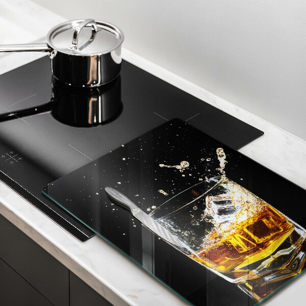 Tagliere in vetro temperato Un bicchiere di whisky