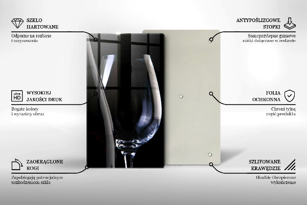 Tagliere in vetro temperato Bicchiere e bottiglia