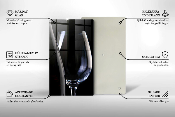 Tagliere in vetro temperato Bicchiere e bottiglia