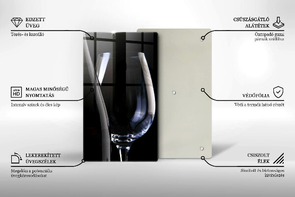 Tagliere in vetro temperato Bicchiere e bottiglia