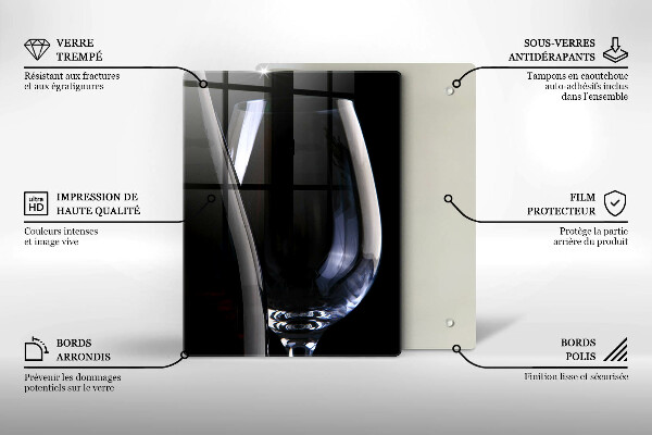 Tagliere in vetro temperato Bicchiere e bottiglia