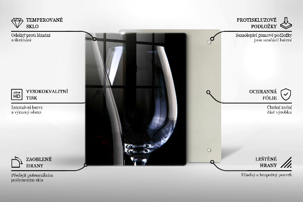 Tagliere in vetro temperato Bicchiere e bottiglia