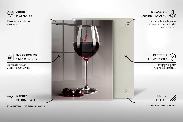 Tagliere in vetro Vetro e uva