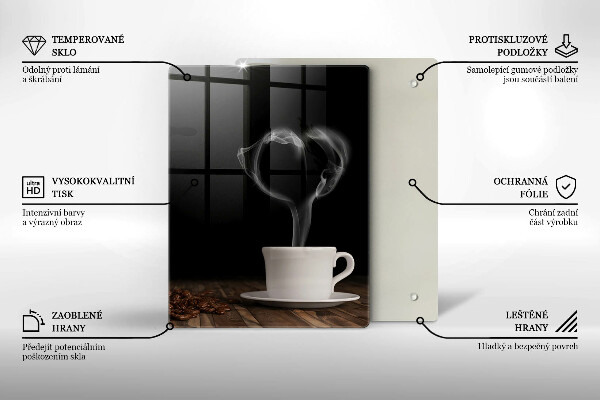 Tagliere in vetro Cuore della tazza di caffè