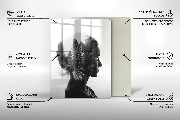 Tagliere in vetro Donna e foresta