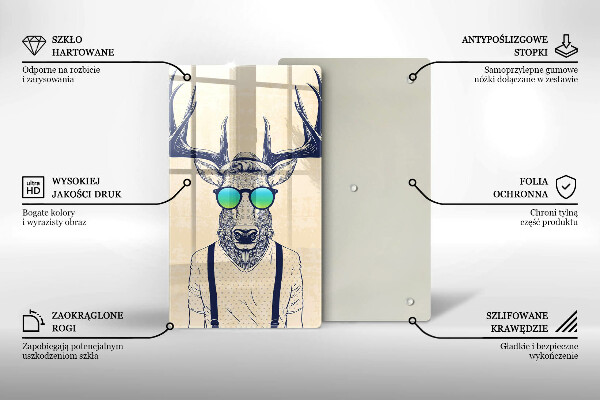 Tagliere in vetro Illustrazione dell'uomo dei cervi