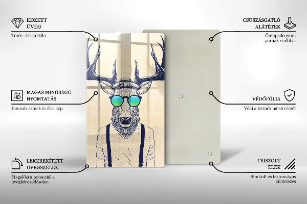 Tagliere in vetro Illustrazione dell'uomo dei cervi