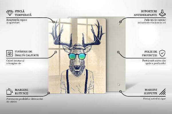 Tagliere in vetro Illustrazione dell'uomo dei cervi